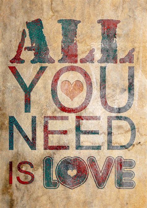 Items Similar To Print All You Need Is Love Birthday T Art