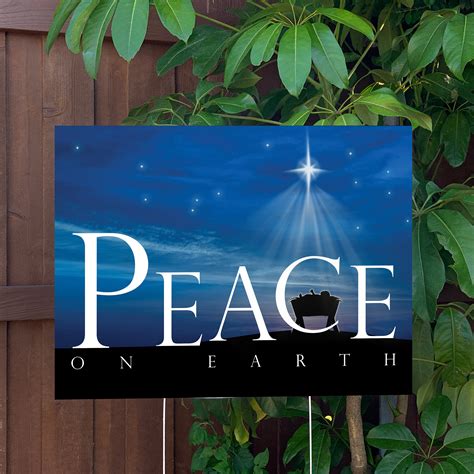 24 X 18 Peace On Earth Christmas Yard Sign With Etsy