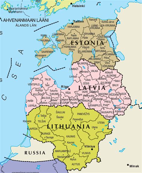 Baltic States Map Mapsofnet