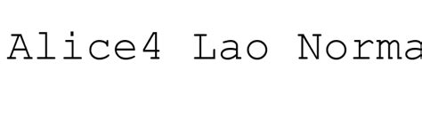 Alice4 Lao Normal Font