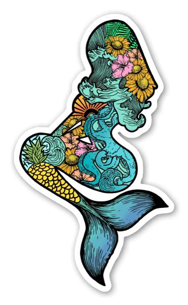 Die cut Colorful Mermaid - @ StickerApp Shop