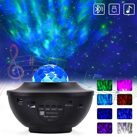 Led Starry Sky Projector Baby Night Light Color Changing Music Star