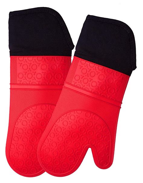 Extra Long Professional Silicone Oven Mitt 1 Pair Oven Mitts With