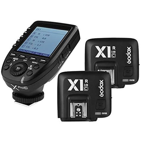 godox xpro c 2 4g x system ttl wireless flash trigger transmitter and 2 x1r c controller receiver