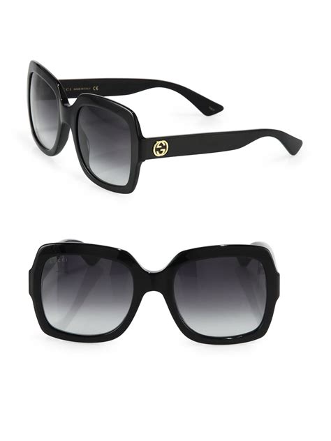 gucci 54mm oversized square sunglasses in black lyst