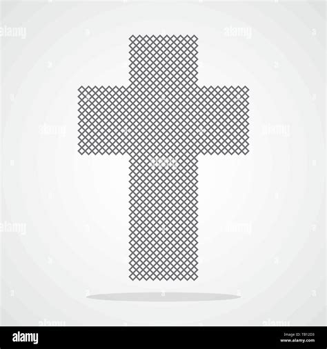 Pixel Art Design Of Christian Cross Vector Illustration Abstract