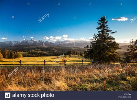 Scenic Tatra Mountains Close Up From Village Located In Pieniny Region