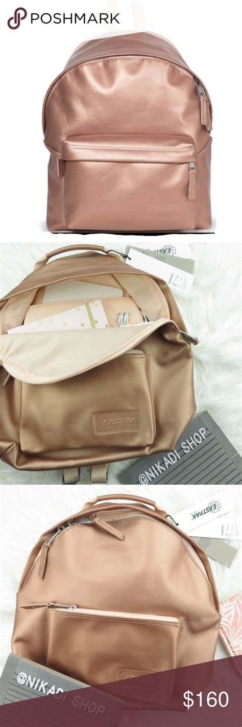 Eastpak Leather Rose Gold Backpack NWT (With images ...