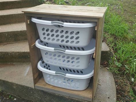 Whether your clothes are dirty or clean, this laundry basket comes with a lid and easily stores as much as 60 liters of clothing. Unfinished Rustic Barnwood Gorgeous Handcrafted Wooden 3 ...