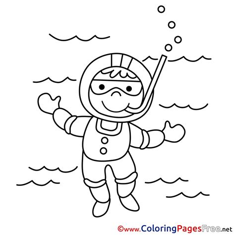 Scuba Diver Coloring Page