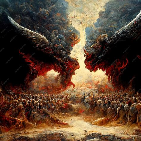 Premium Photo Battle Of Heaven And Hell