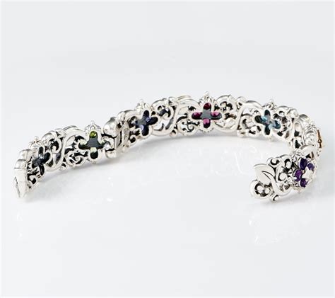Austin, texas area chapter of the league of women voters. Barbara Bixby Sterling Silver 18K Gold Floral Gemstone Cuff Bracelet - QVC.com