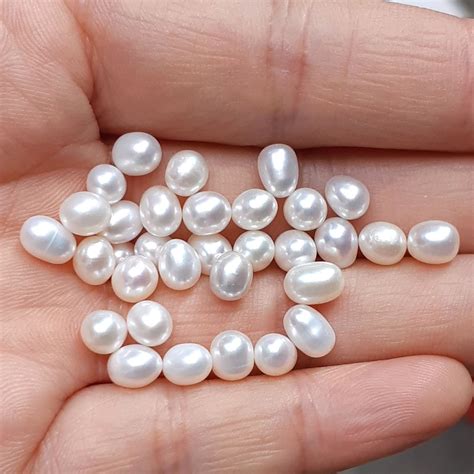 25 Undrilled Pearls 4 55mm Rice Pearls Natural Pearls No Etsy