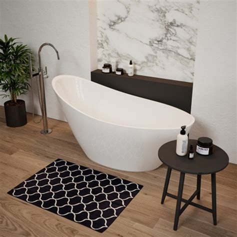 Astini Scoop Single Ended Freestanding 1500x720mm Bath Tub And Waste