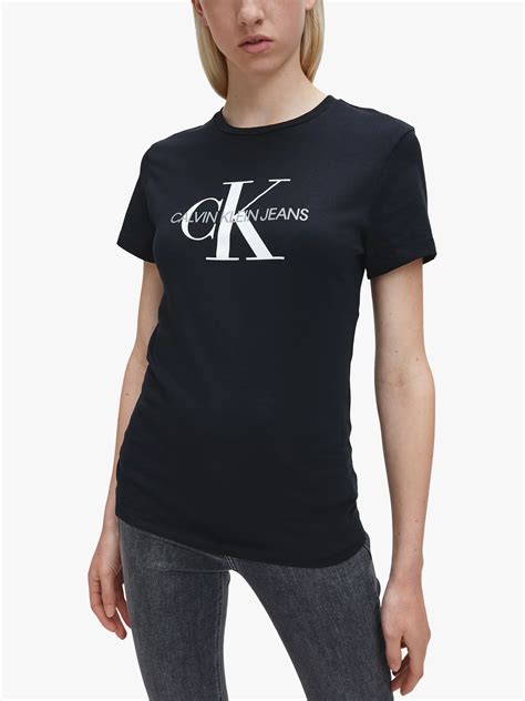 Calvin Klein Monogram Logo Regular Fit T Shirt Black At John Lewis And Partners