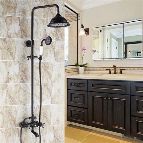 luxury chester classic vintage bathroom exposed rainfall shower system with handheld shower