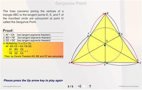 Gergonne Point Theorem Proof Using Cevas Theorem Triangle Incircle