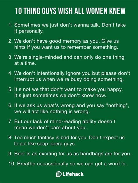 10 Things Guys Wish All Women Knew Relationship Advice Quotes Advice Quotes Life Quotes