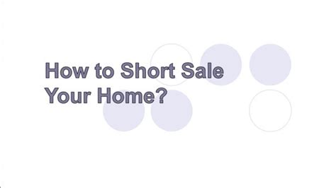 How To Short Sale Your Home