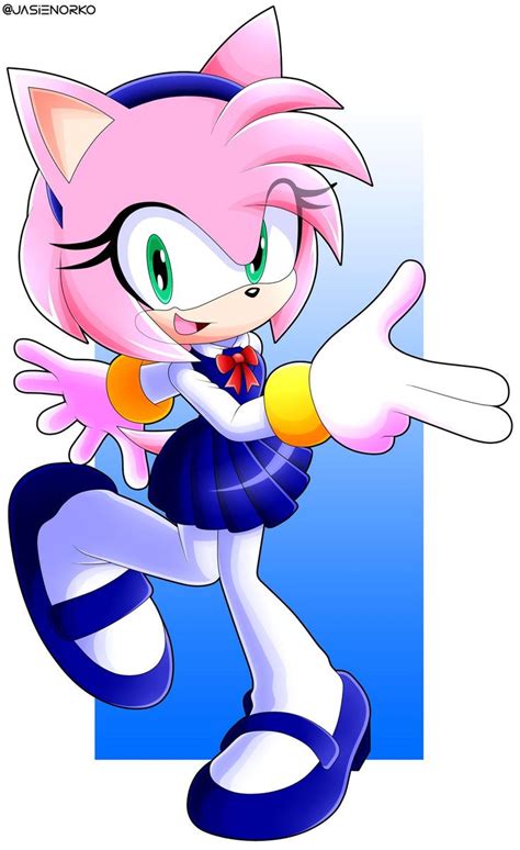 School Days Amy Rose By Jasienorko On Deviantart