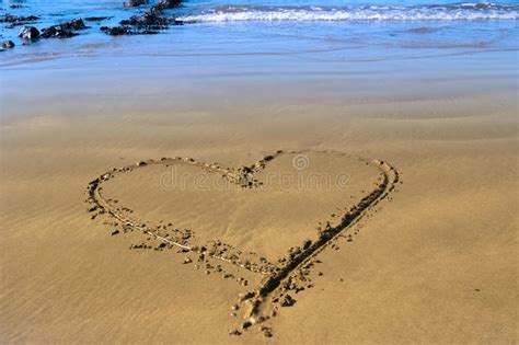 Beach Love Heart Stock Image Image Of Drawn Message 11766539