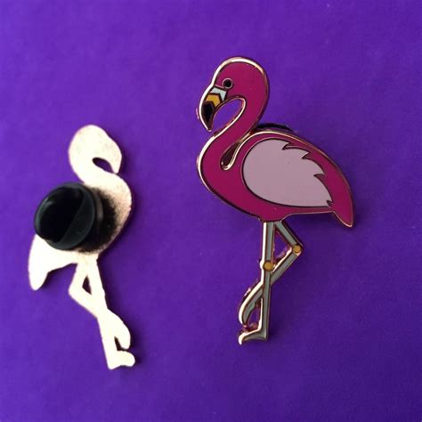 Pink Flamingo Enamel Pin By Chameleon And Co