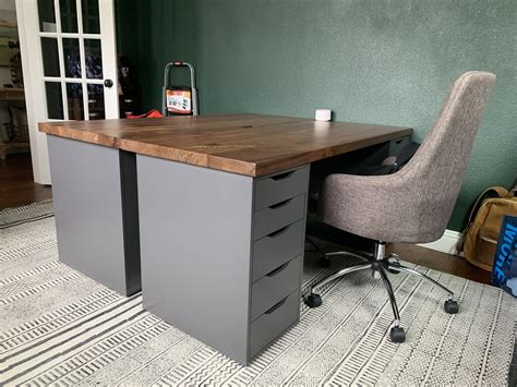 Get creative and be unique! Custom Made Walnut Top Desk With Storage Drawers by HH Co ...