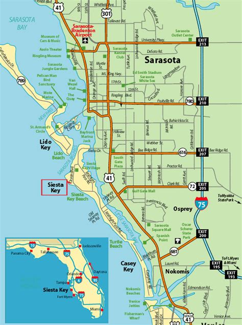 Siesta Key Beach Florida Map Cross Cinnabar