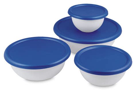 8 Piece Plastic Mixing Bowl Set With Lids Lodging Kit Company