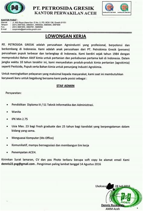 Pt petrokimia gresik membuka kesempatan kerja untuk posisi operator/pelaksana (grade vii a) dengan syarat dan kualifikasi sebagai berikut Loker Rs Petrokimia Gresik 2020 / Rs Grha Husada - gamesnetlive