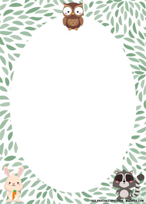 Free Printable Cute Woodland Baby Shower Invitation Templates