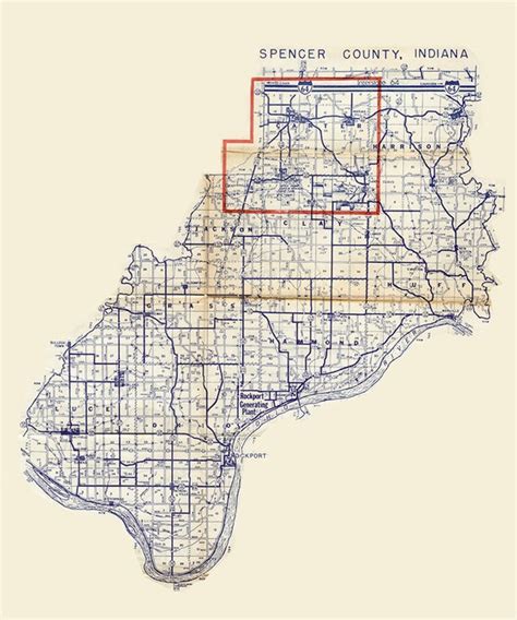 Spencer County Indiana Vintage Map Etsy