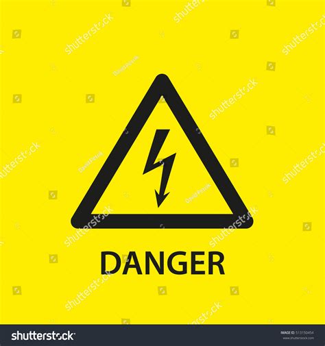 Lightning Warning Black Sign Triangle Danger Vector Có Sẵn Miễn Phí