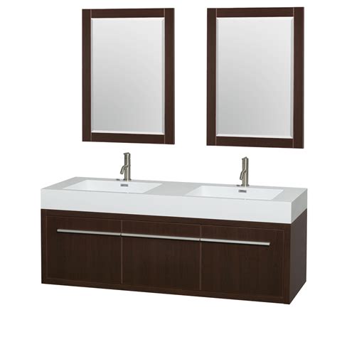 Find inspiration and ideas for your bathroom and bathroom the bathroom is associated with the weekday morning rush, but it doesn't have to be. Axa 60" Wall-Mounted Double Bathroom Vanity Set With ...