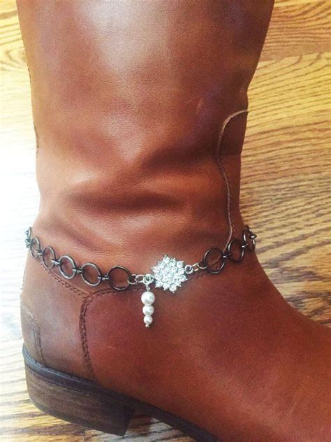 Swarovski Pearl Boot Jewelry Wedding Boot Bling Cz Boot Bracelet