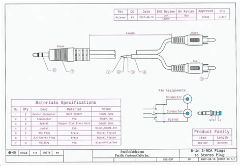 The wiring diagram on the opposite hand is particularly beneficial to an outside electrician. 255-037 - 6-Inch 2 RCA Male (Plug) To 3.5mm Stereo Male (Plug)