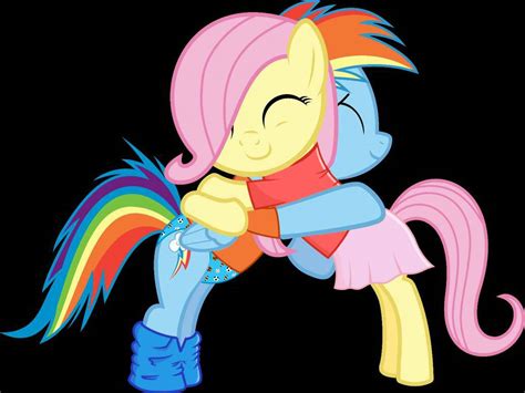 Rainbow Dash And Fluttershy Hugging It Out By Mariodashrko On Deviantart
