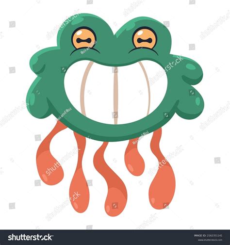 Cute Green Germ Vector Cartoon Character Stock Vector Royalty Free