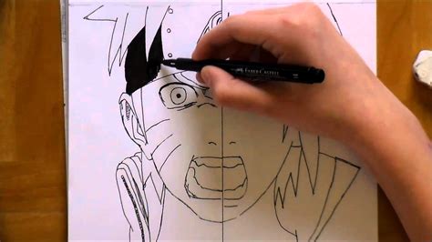 Speed Drawing Naruto Uzumaki Sasuke Uchiha Youtube