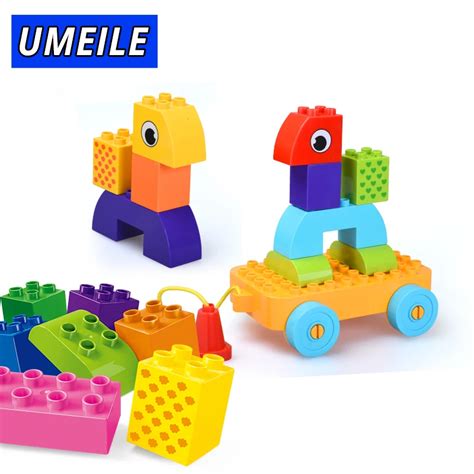 umeile brand 15pcs classic buildinig block diy brick plate set trailer educational toys