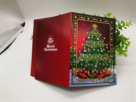 Holiday Christmas Card 5d Diamond Painting Pack Of 4 Christmas Card