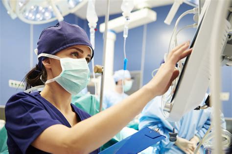 Nurse Working With Technology In Operating Room Ambulatory Anesthesia