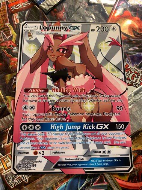 Custom Pokémon Full Art Card Lopunny Gx Etsy