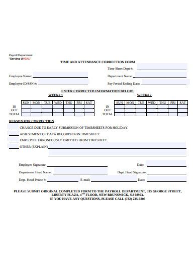 Employee Correction Form 6 Examples Format Pdf 91f