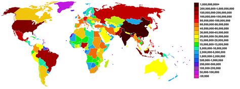 Please look in the list below, it is. Map of World Population by Country