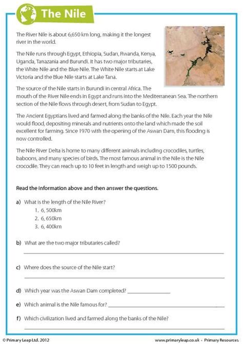 this year 6 geography worksheet includes interesting facts