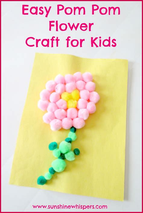 Easy Pom Pom Flower Crafts For Kids Sunshine Whispers