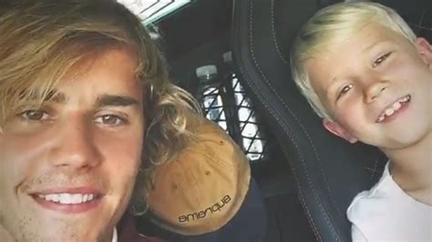 watch goofy justin bieber shares adorable time with little brother jaxon youtube