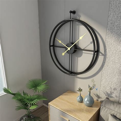 Large Metal Wall Clock Modern Design Minimalism European Style Luxury