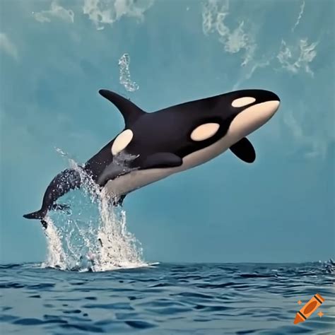 Orca Jumping Out Of The Water On Craiyon